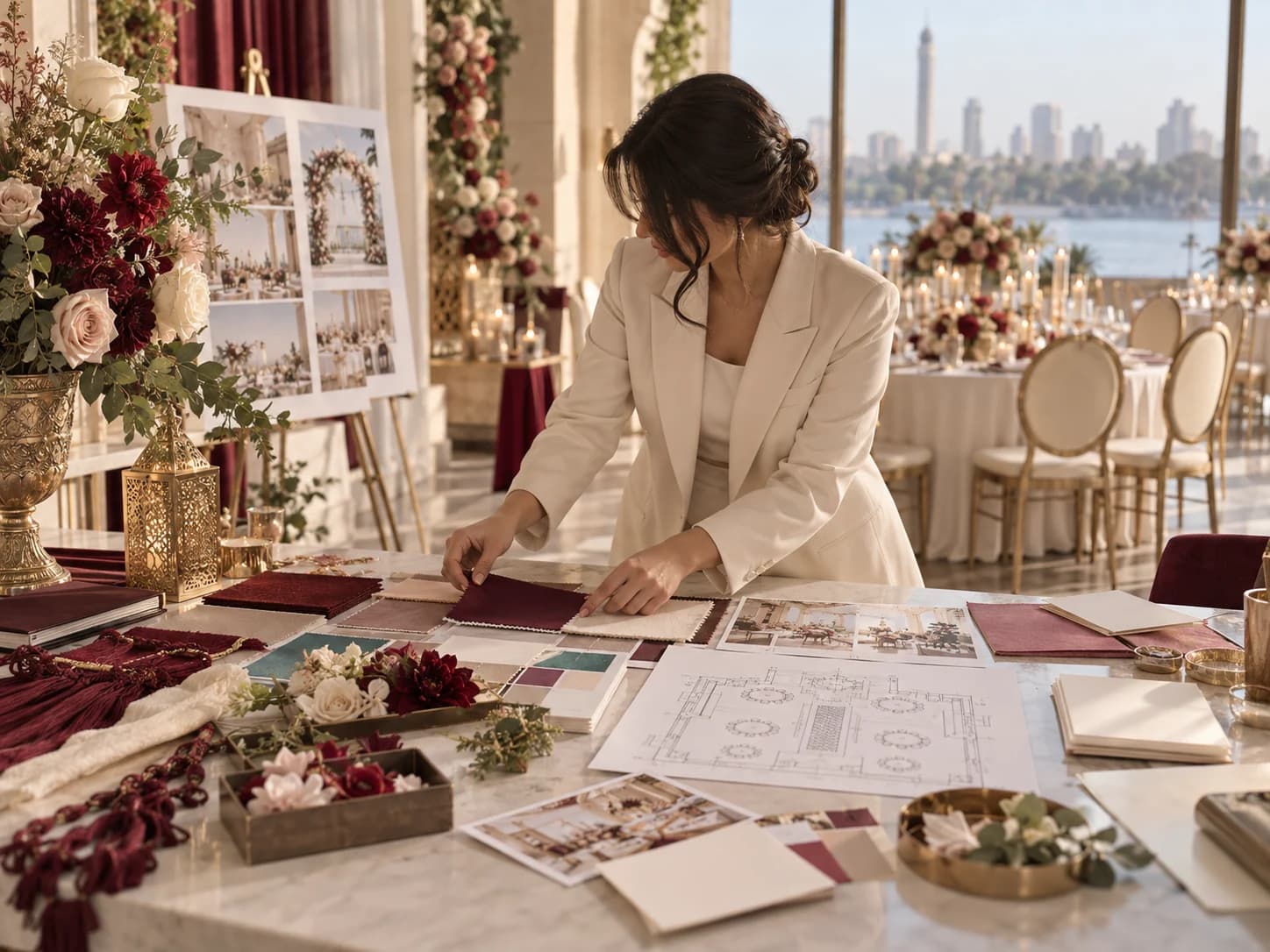Original fictional editorial image for Alexandria Occasion Studio (fictional showcase)